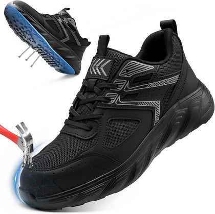 Steel Toe Shoes for Men: Slip Resistant Composite Safety Sneakers 2026 Comfortable Tennis Work Shoes for Construction