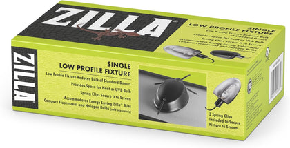Low Profile Reptile Terrarium Fixtures Single,Black | Reptile heat lamp fixture with spring clips, one socket for
