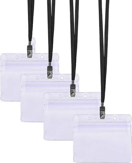 330 pcs Name Tag Holders with Lanyards White Insert Cards Quick Load
