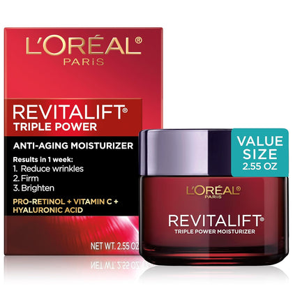 Revitalift Triple Power Anti-Aging Face Moisturizer, Pro Retinol, Hyaluronic Acid & Vitamin C to Reduce Wrinkles