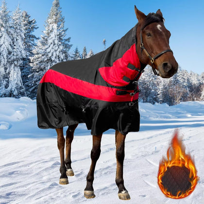 Horse Turnout Blanket, Waterproof Medium Weight Winter Blanket for Horses