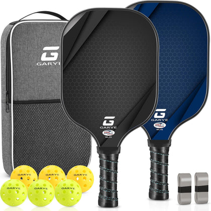 Pickleball Paddles Set of 2/4, USAPA Approved Carbon Fiber Pickleball Set, Lightweight Pickle Ball Rackets 2/4 Pack