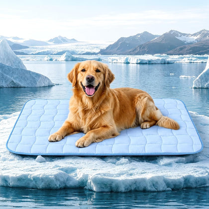 Cooling Mat for Dogs, X-Large Dog Cooling Pad, 44"x32", Blue