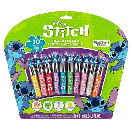 Stitch Lip Gloss Set, 10-Piece Plant-Based, Ages 3+