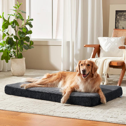 Orthopedic XL Dog Bed for Large Dogs, Waterproof Dog Bed for Crate with Washable Removable Cover, Extra Thick