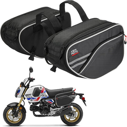 Expandable Motorcycle Saddlebags Bag 24-30L (15L*2) for Mini bike | with Rain Cover, Fit for Sport Bike Scooter Dual