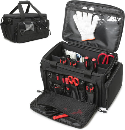 15-Inch Tool Bag Multi-purpose Tool Organizer Bag For Men with Shoulder Strap, Tactical Range Bag Work Tote for