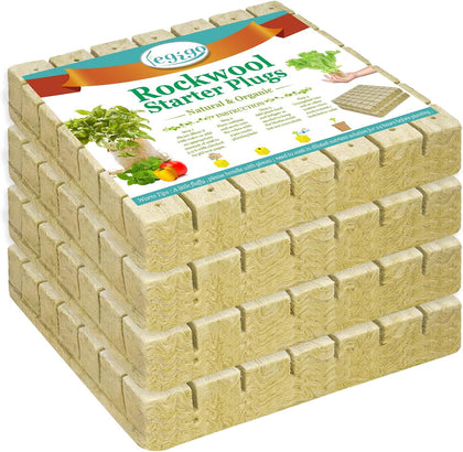 1.5 Inch Rockwool Cubes Seed Starter Plugs for Hydroponics,196 Plugs | Promotes Germination Rate & Root Growth