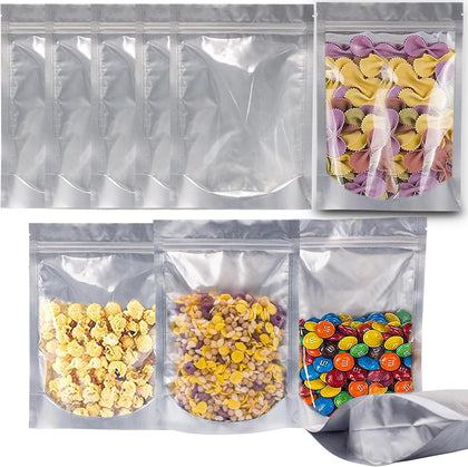 1 Quart 30 Packs Mylar Bags for Food Storage, 7"x 10" With Window, Freeze Dried Candy, Reusable Long Term Storage