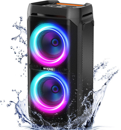 Portable Bluetooth Speaker 240W, Loud Boom Box with Deep Bass Subwoofers, IPX6 Waterproof Party Outdoor Speaker