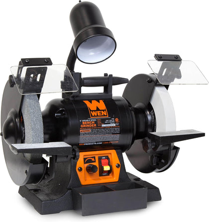 BG4280 5-Amp 8-Inch Variable Speed Bench Grinder with Flexible Work Light, Black,orange
