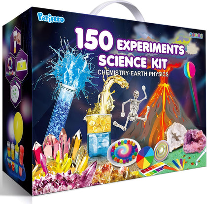 150 Experiments Science Kit for Kids Chemistry Set | S.T.E.M Toys, Break Your Own Geodes, Volcano Eruption, Crystal