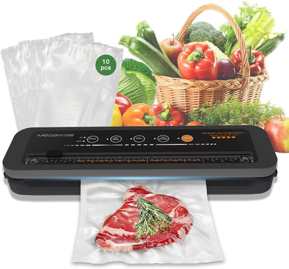 Vacuum Sealer Machine | 80kPa Suction Power| Bags and Cutter Included | Compact One-Touch Automatic Food Sealer with