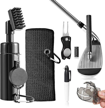 Golf Club Cleaning Kit,Golf Accessories,Golf Cleaning Kit with Golf Club Cleaner Water Brush,Towel,Divot Repair