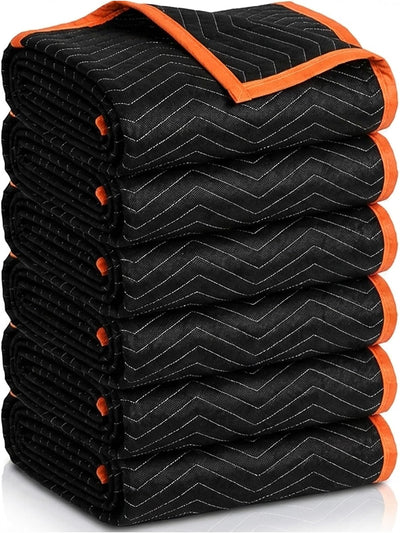 Moving Blankets 6 Pack, 40" x 72" Quilted Furniture Pads