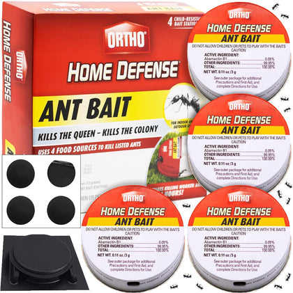 Ant Traps Indoor by Ortho Home Defense 4pk- Metallic & Adhesive Ant Killer Indoor & Ant Killer Outdoor - Ant Trap |