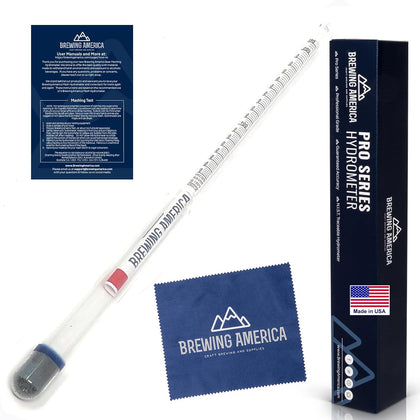 USA-Made Beer Mashing Hydrometer Calibrated at 155 Degrees Fahrenheit - Specific Gravity Pro Series Brewing Triple