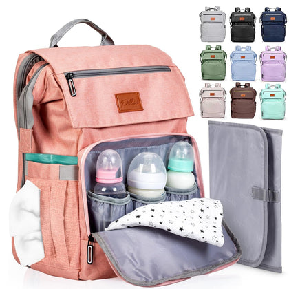 Baby Diaper Bag Backpack - Diaper Bags for Baby Girl - Baby Shower Gifts for Girls - Large Waterproof Diaper Backpack