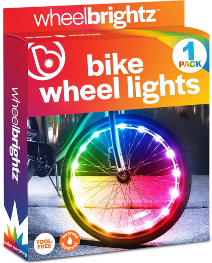 WheelBrightz LED Bike Wheel Lights - 2026 Edition with Superior Straps & LED-Weatherproof Shield! 14 Colors