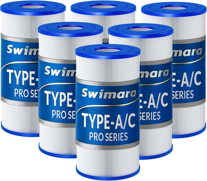 6-Pack Pro Series Type A or C Pool Filter Cartridge Replacement, 8" Cartridge, Fits C1000 C1500 C530 Pumps, 29000E