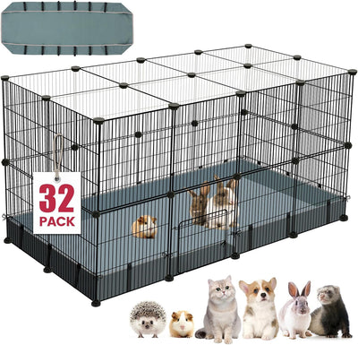 32 Panels Small Animal Playpen,47.5" x 23.7" x 31.5" Pet Playpen