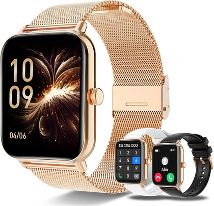 Smart Watch for Women Men(Answer/Make Calls)1.85" HD Fitness Tracker Smartwatch for Android iPhone with Steps