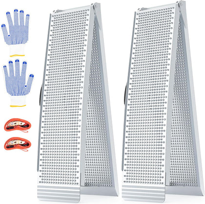 Aluminum Loading Ramps, 1900Lbs Capacity, 7.5ft Trunk Ramps for Pickup Trucks, Trailers Ramp with Load Straps for