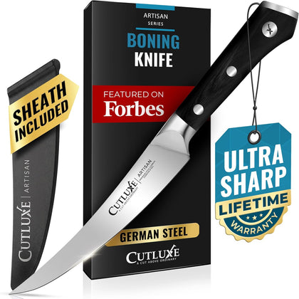 Curved Boning Knife, 6" for Meat Cutting & Trimming – Fillet Knife