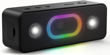 Bluetooth Speaker, Wireless Portable Outdoor Speakers, Bold Sound and Ambient Light, IPX6 Waterproof, 24H Playtime