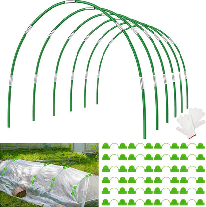 36 Pcs Garden Hoops, 6 Set of 8.4 Ft Long Fiberglass Garden Hoops for Raised Beds, Plant Stakes for Grow Tunnel