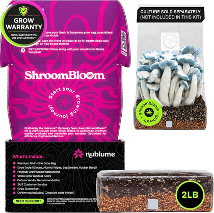 Mushroom Grow Kit – All-in-One 2LB Grow Bag with Self-Healing Port – Fast-Colonizing Universal Substrate for Any