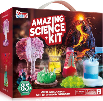 Amazing Science Kits- 85+ Experiments Educational Toys, STEM Activities with Erupting Volcano and Growing Crystal