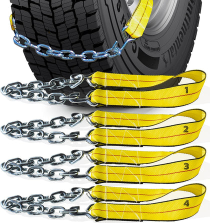 Offroad Snow Chains Alternative Traction Device For Semis & Large Trucks Easy Setup With Durable Strap & Chain Design
