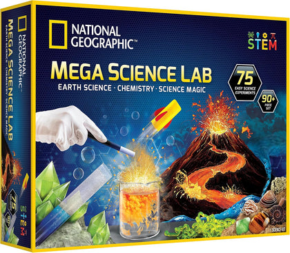 National Geographic Mega Science Lab with 75 Experiments for Kids 8-12 | Earth Science, Chemistry Set, Science Magic