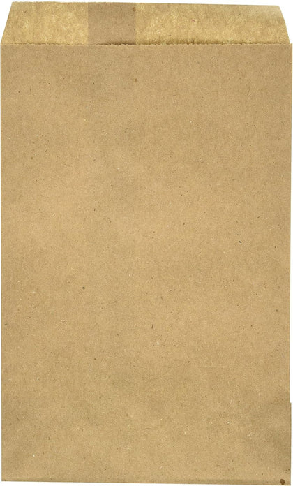 100 Natural Kraft Merchandise Bags, 5x7-1/2, No Gusset by WCI