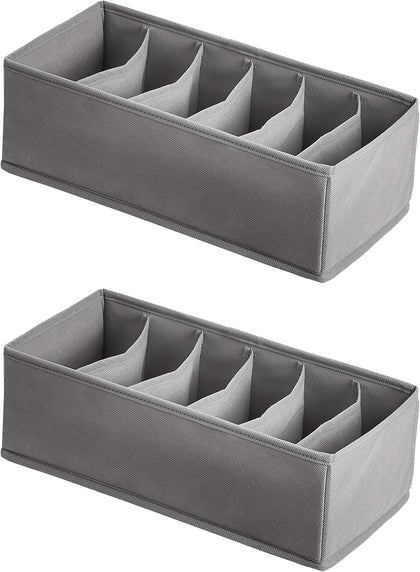 Deep Drawer Organizer for Clothes, Collapsible Storage Boxes for Socks, Underwear and Baby Items, Set of 4, Gray |