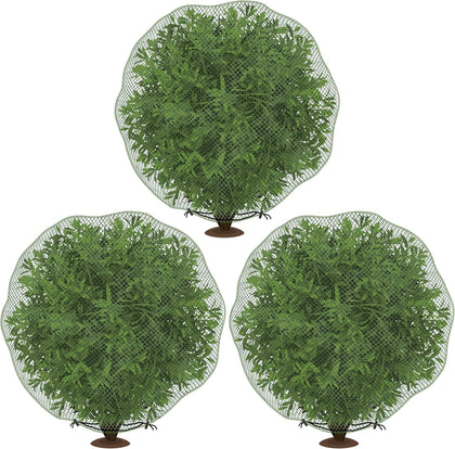 3 Pcs Deer Netting for Shrubs- 7.8 x 7.8 Ft Deer Plant Netting Cover- Reusable Garden Plants Mesh Netting to Protect
