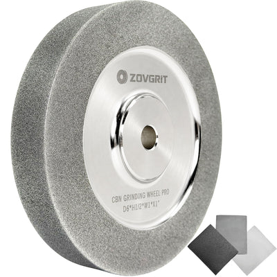 Upgraded 6 Inch CBN Grinding Wheel, 1/2" Arbor, 1" Wide, 1" Side, 600 Grit