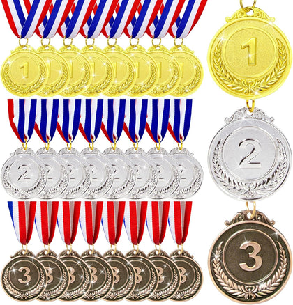 24/36/48/72/108 Pcs Gold Silver Bronze Award Medals, 2’’ Olympic Style Winner Medals Gold Silver Bronze Prizes with