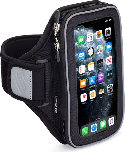 Entropy E8 Padded Running Armband Phone Holder, Fits Cases, M/L | Fits iPhone 17/16/15 Pro Max & Plus, Galaxy