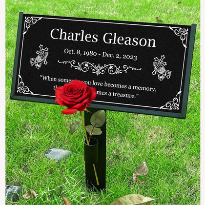 Humans Headstones Grave Markers for Cemetery Memorial 12x6 In Personalized