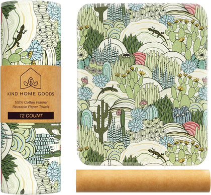 Reusable Paper Towels (12"x10”) - Soft Absorbent 100% Washable Paper Towels - Reusable Paper Towels Washable