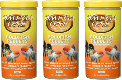 3 Pack of Goldfish Medium Pellets, 8 Ounces Each
