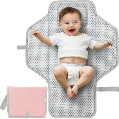 Portable Changing Pad for Baby, Travel – 26 x 21 Wipeable, Waterproof, Foldable Baby Diaper Changing Mat for Diaper