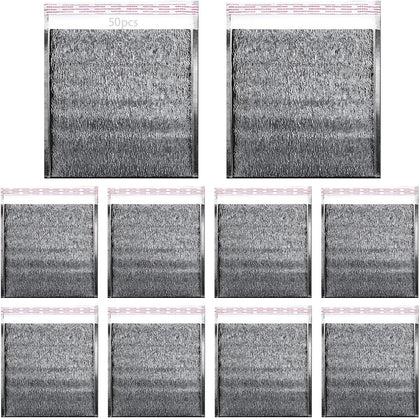 Disposable Insulation Bags, 50 Pcs 9.8 x 11.8 in (25 x 30 cm) Aluminum Foil Insulated Shipping Bags with Adhesive
