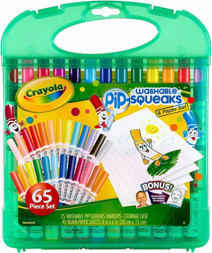 Pip-Squeaks Washable Marker Set (65ct), Coloring Set, Drawing Art Supplies for Kids, Spring Craft Kit, Travel