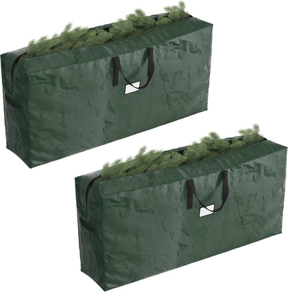 Christmas Tree Storage Bags - Set of 2 Extra-Large Holiday Decoration Totes for Disassembled 9-Foot Artificial Trees