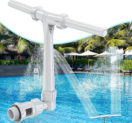 Adjustable Dual Spray Pool Fountain for Above Ground & Inground Pools | Waterfall Pool Sprinkler Fountain, 360°