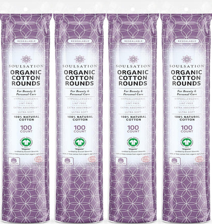 Organic Cotton Rounds, 100% Pure Makeup Remover Face Pads, 400ct