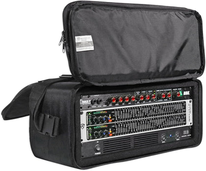 RRB40 4U Rack Bag Double-Sided Case, 12" Depth, Shoulder Strap, Zippered Pockets, Durable Nylon, for DJs and Live